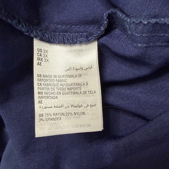 JM Collection Women’s Plus 3X Blue Pull-On Capri Pants Stretch Jeweled Hem - Picture 5 of 7